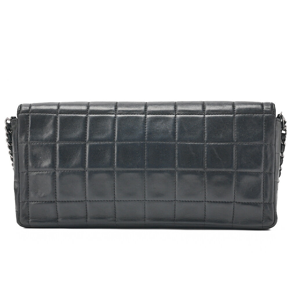 CHANEL Chanel Chocolate Bar Single Pull Chain Shoulder Lambskin Black Silver-Tone Hardware, Pre-Owned