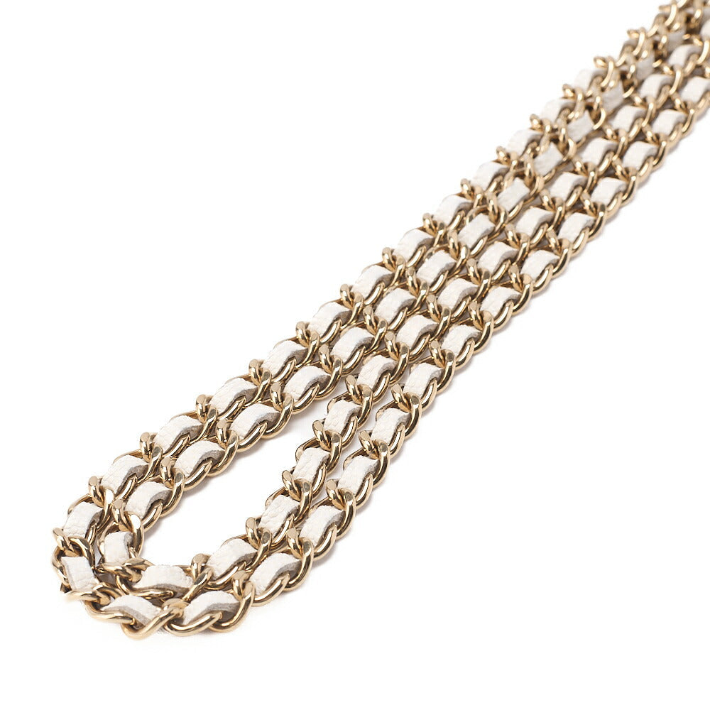 CHANEL Matelasse Chain Wallet Caviar Skin White Gold-Tone Hardware, Pre-Owned