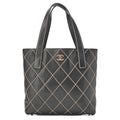CHANEL Coco Mark Wild Stitch Tote Bag Calfskin Black Gold-Tone Hardware, Pre-Owned