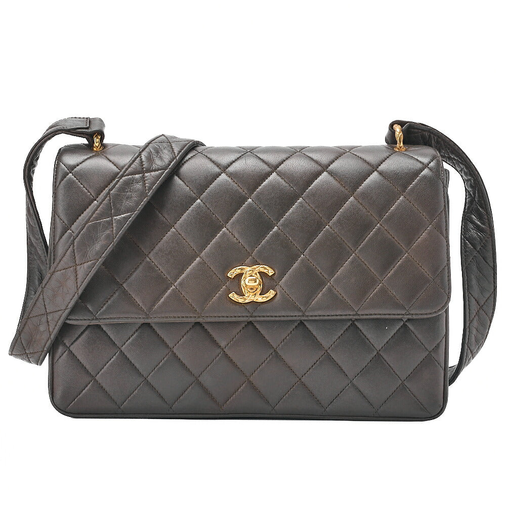 CHANEL Matelasse Turnlock Bijou Coco Shoulder Lambskin Brown Gold-Tone Hardware, Pre-Owned