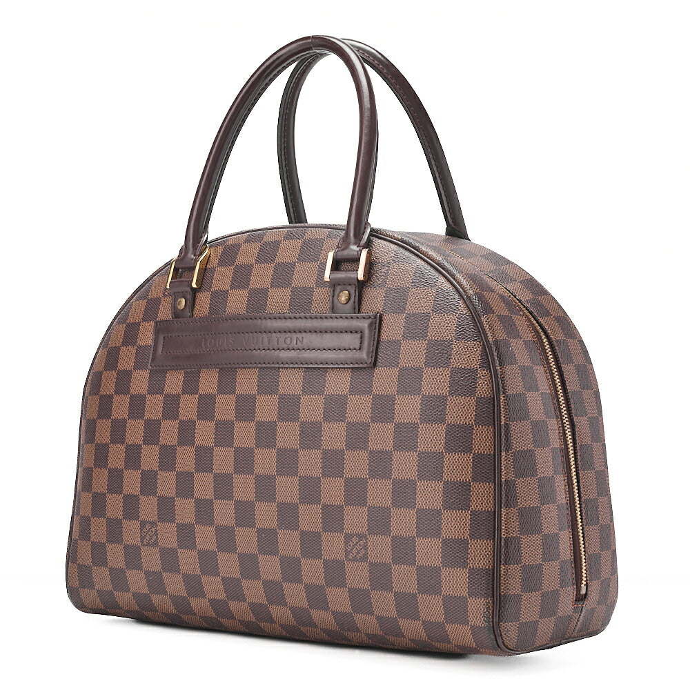 LOUIS VUITTON Louis Vuitton Damier Norita Handbag N41455 Brown Gold-Tone Hardware, Pre-Owned
