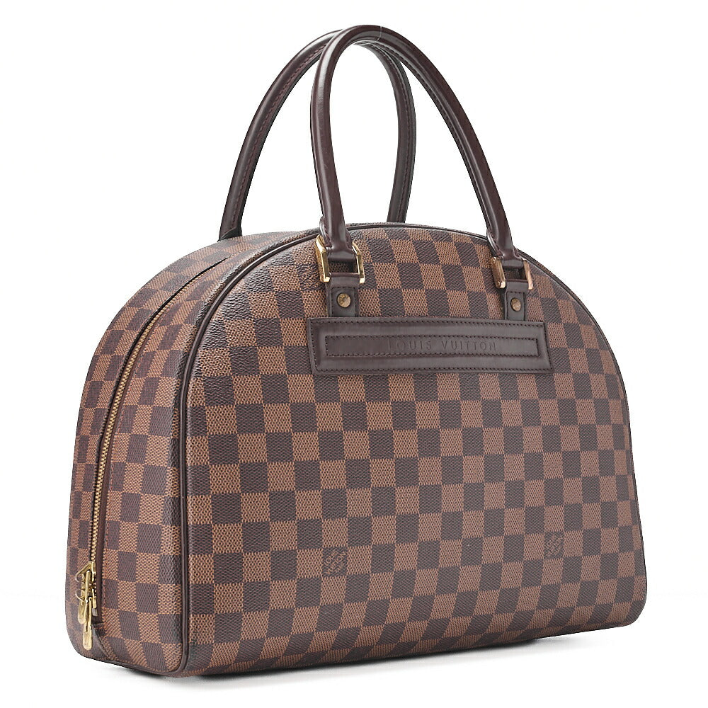 LOUIS VUITTON Louis Vuitton Damier Norita Handbag N41455 Brown Gold-Tone Hardware, Pre-Owned
