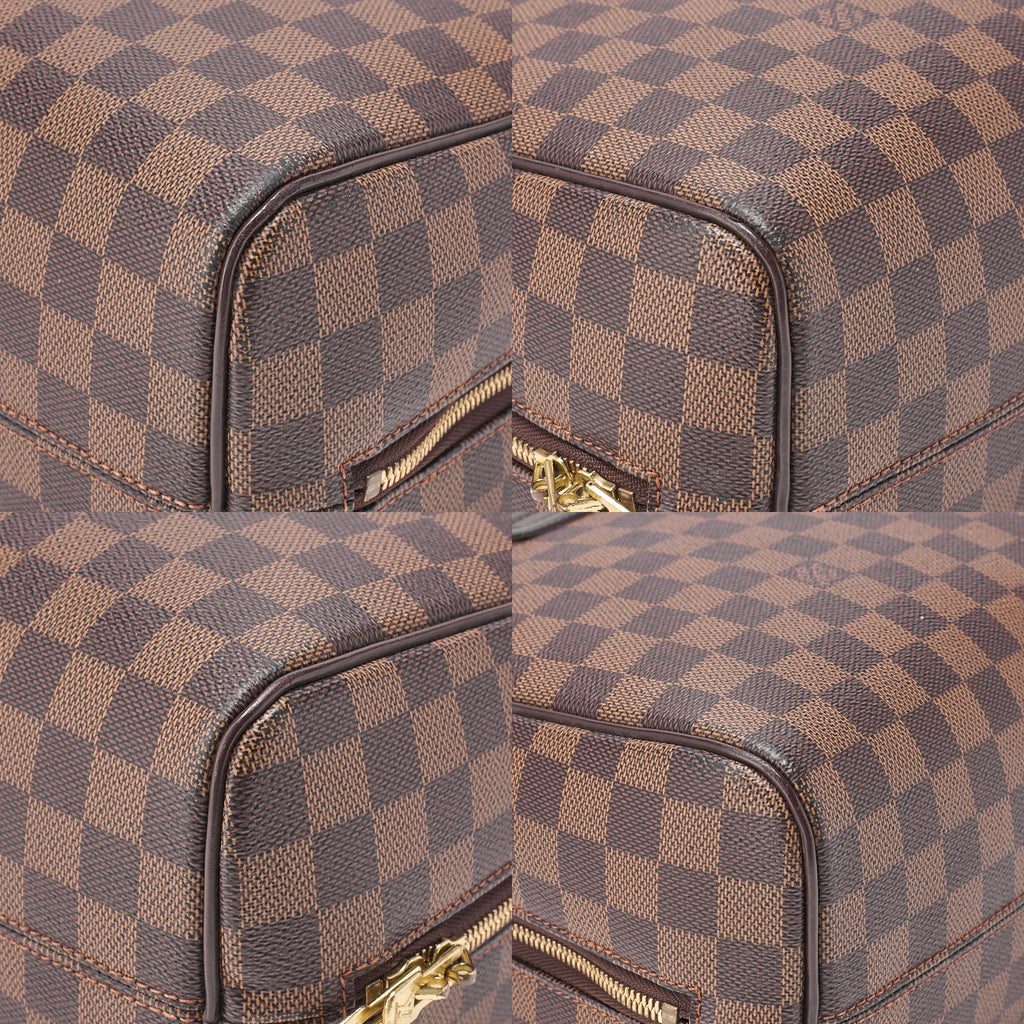 LOUIS VUITTON Louis Vuitton Damier Norita Handbag N41455 Brown Gold-Tone Hardware, Pre-Owned
