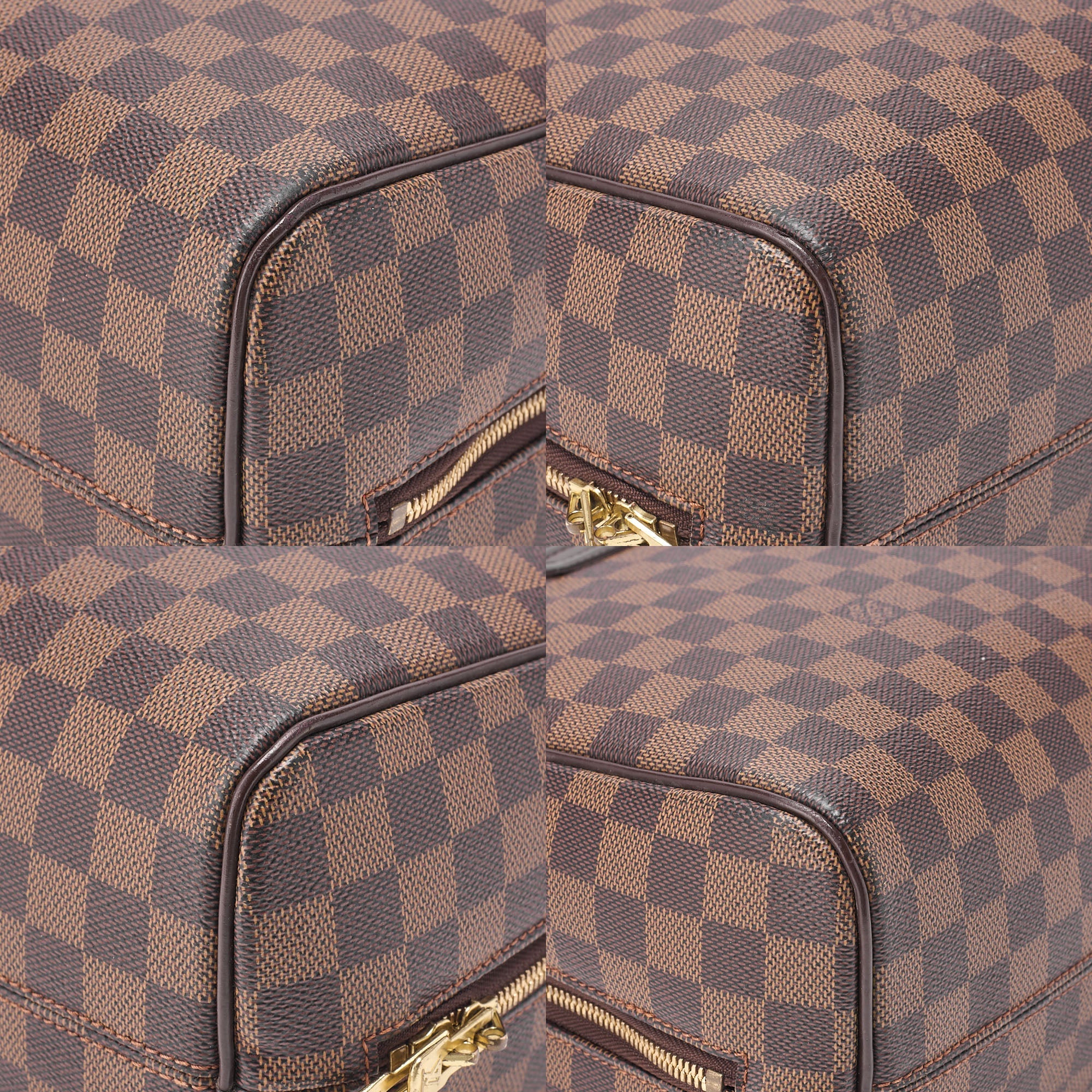 LOUIS VUITTON Louis Vuitton Damier Norita Handbag N41455 Brown Gold-Tone Hardware, Pre-Owned