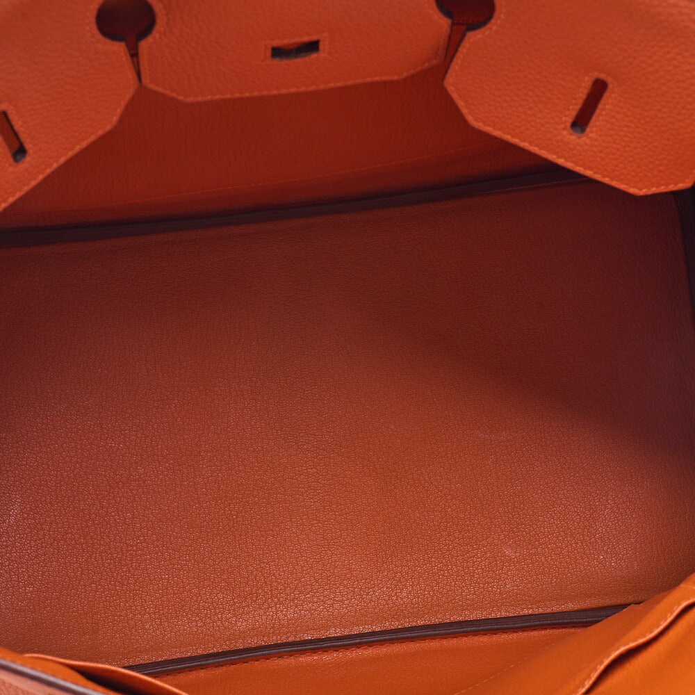 HERMES Birkin 35 Handbag Togo Orange Gold-Tone Hardware, Pre-Owned
