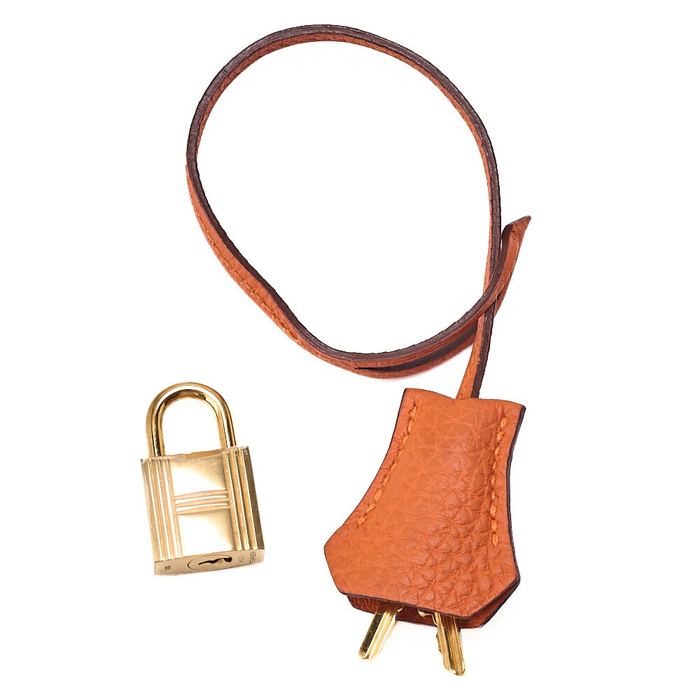HERMES Birkin 35 Handbag Togo Orange Gold-Tone Hardware, Pre-Owned