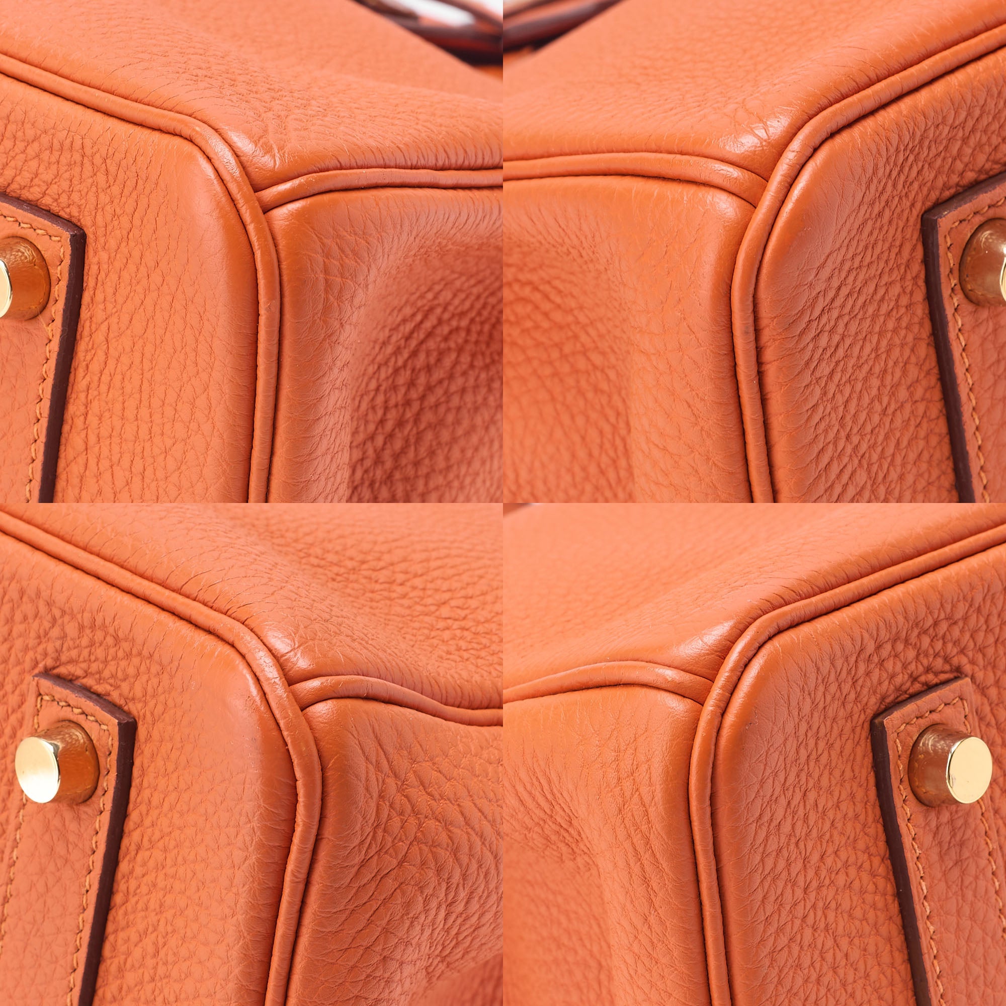 HERMES Birkin 35 Handbag Togo Orange Gold-Tone Hardware, Pre-Owned