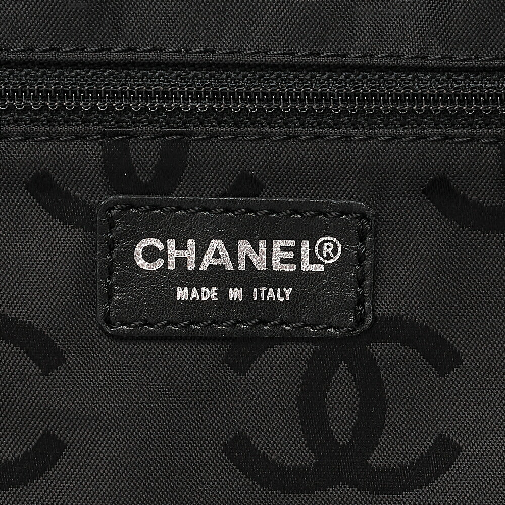 CHANEL Canvas Bi-See Large Size Tote Bag Black X White Silver-Tone Hardware, Pre-Owned