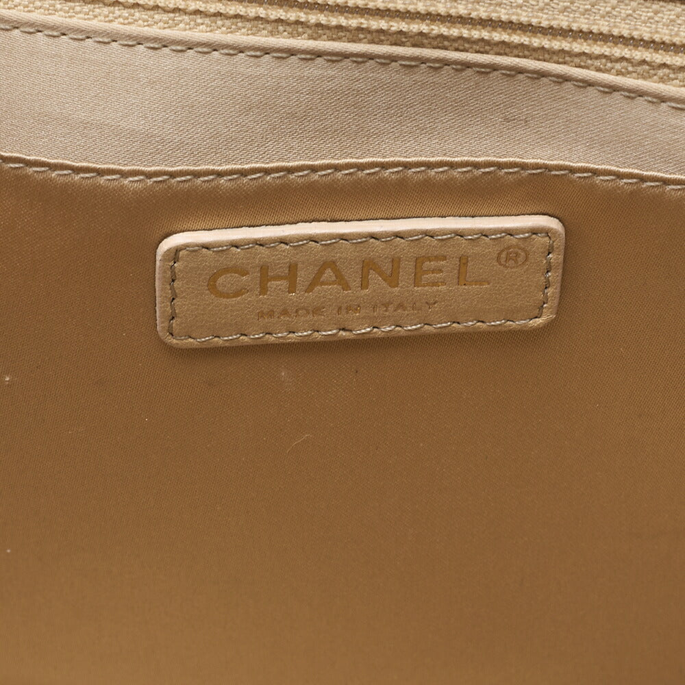 CHANEL Raffia x Hemp Deca Matelasse 30 Single Flap Chain Shoulder Beige Gold-Tone Hardware, Pre-Owned