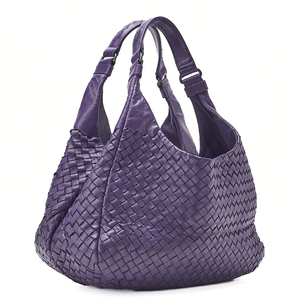 BOTTEGA VENETA Bottega Veneta Toad Bag Intrecciato Campana Lambskin Purple Black-Tone Hardware, Pre-Owned