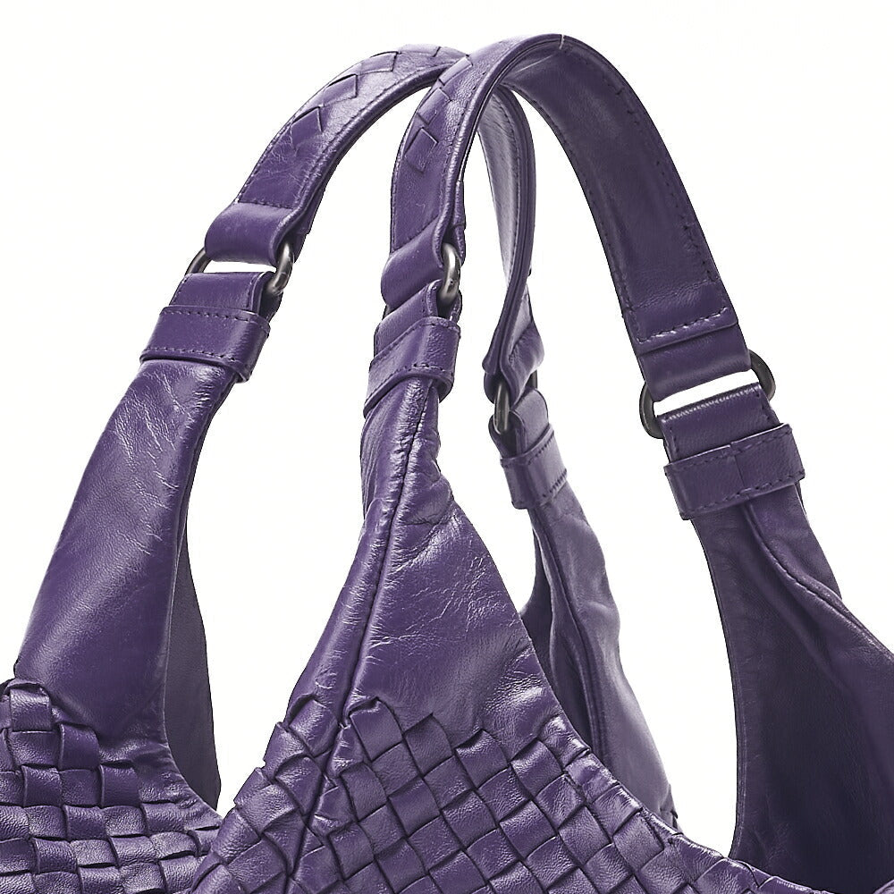 BOTTEGA VENETA Bottega Veneta Toad Bag Intrecciato Campana Lambskin Purple Black-Tone Hardware, Pre-Owned