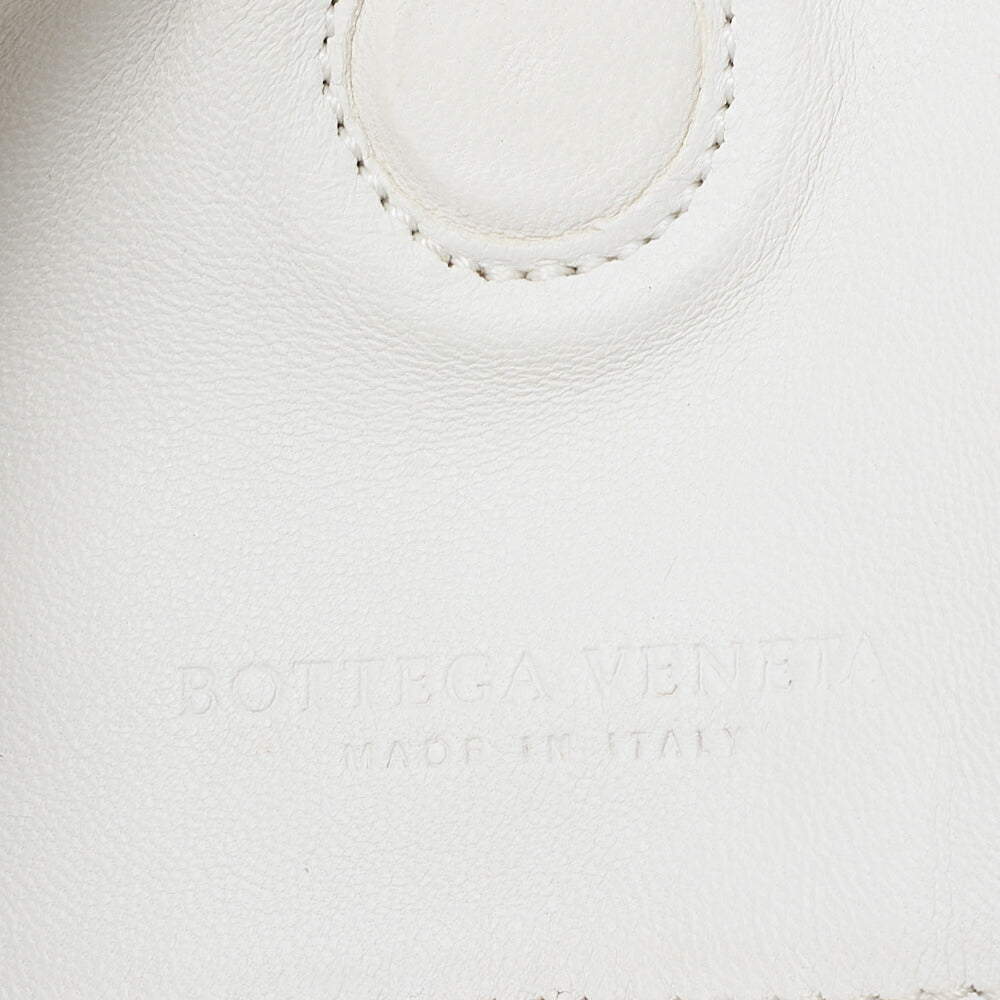 BOTTEGA VENETA Bottega Veneta Toad Bag Intrecciato Campana Lambskin White Black-Tone Hardware, Pre-Owned