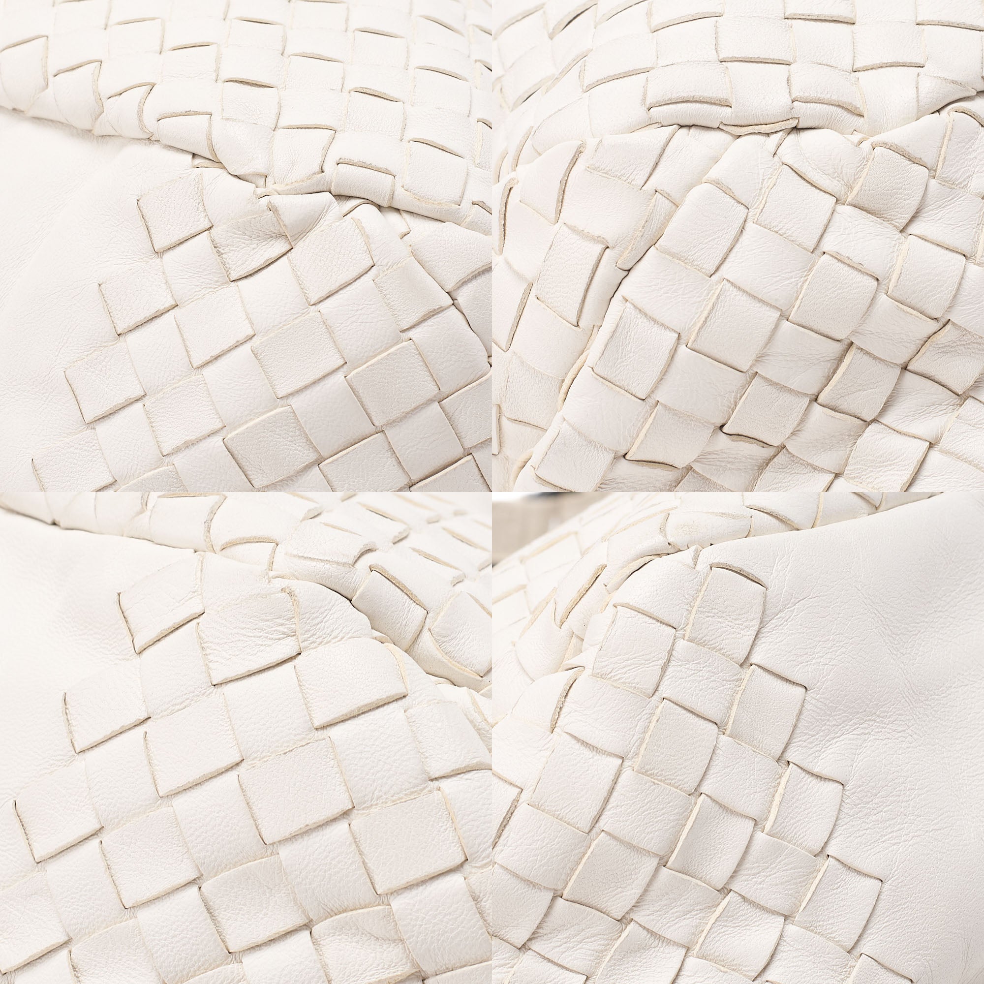 BOTTEGA VENETA Bottega Veneta Toad Bag Intrecciato Campana Lambskin White Black-Tone Hardware, Pre-Owned