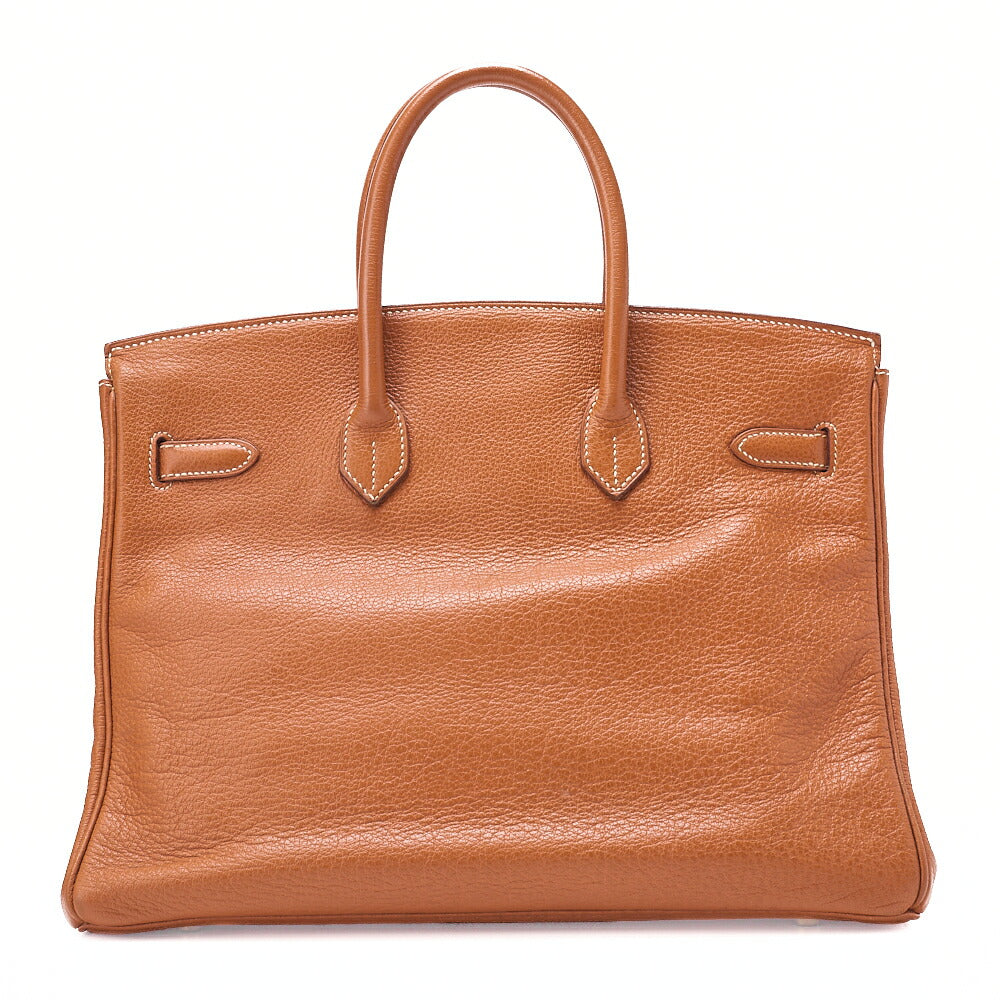 HERMES Birkin 35 Handbag Buffle Gold -Tone Hardware, Pre-Owned
