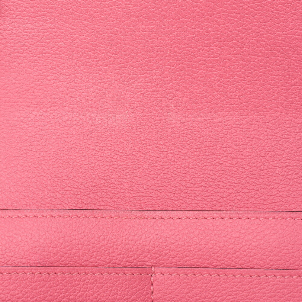 HERMES Constance Compact Bi-fold Wallet Epson Rose Azale Silver-Tone Hardware, Pre-Owned