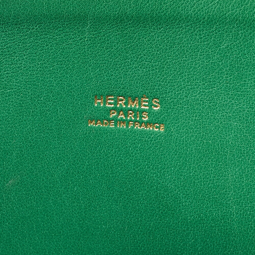 HERMES Boride 35 Kushbel 2WAY Handbag Green Gold-Tone Hardware, Pre-Owned