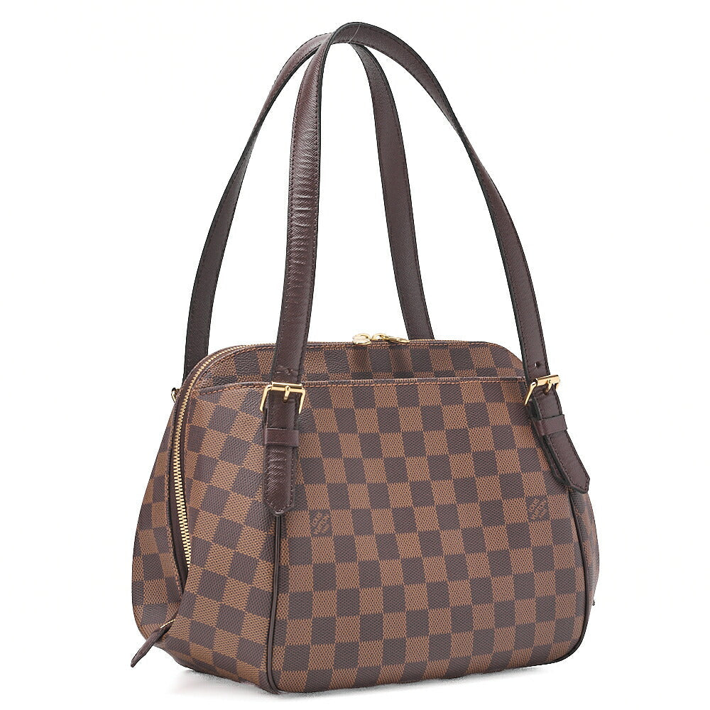LOUIS VUITTON Louis Vuitton Damier Belem MM Shoulder Bag N51174 Brown Gold-Tone Hardware, Pre-Owned