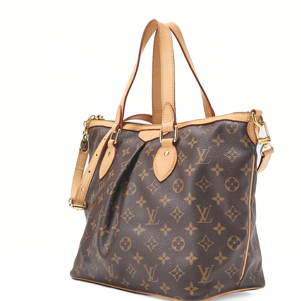 LOUIS VUITTON Louis Vuitton Monogram Palermo PM M40145 2way Shoulder Bag Brown Gold-Tone Hardware, Pre-Owned