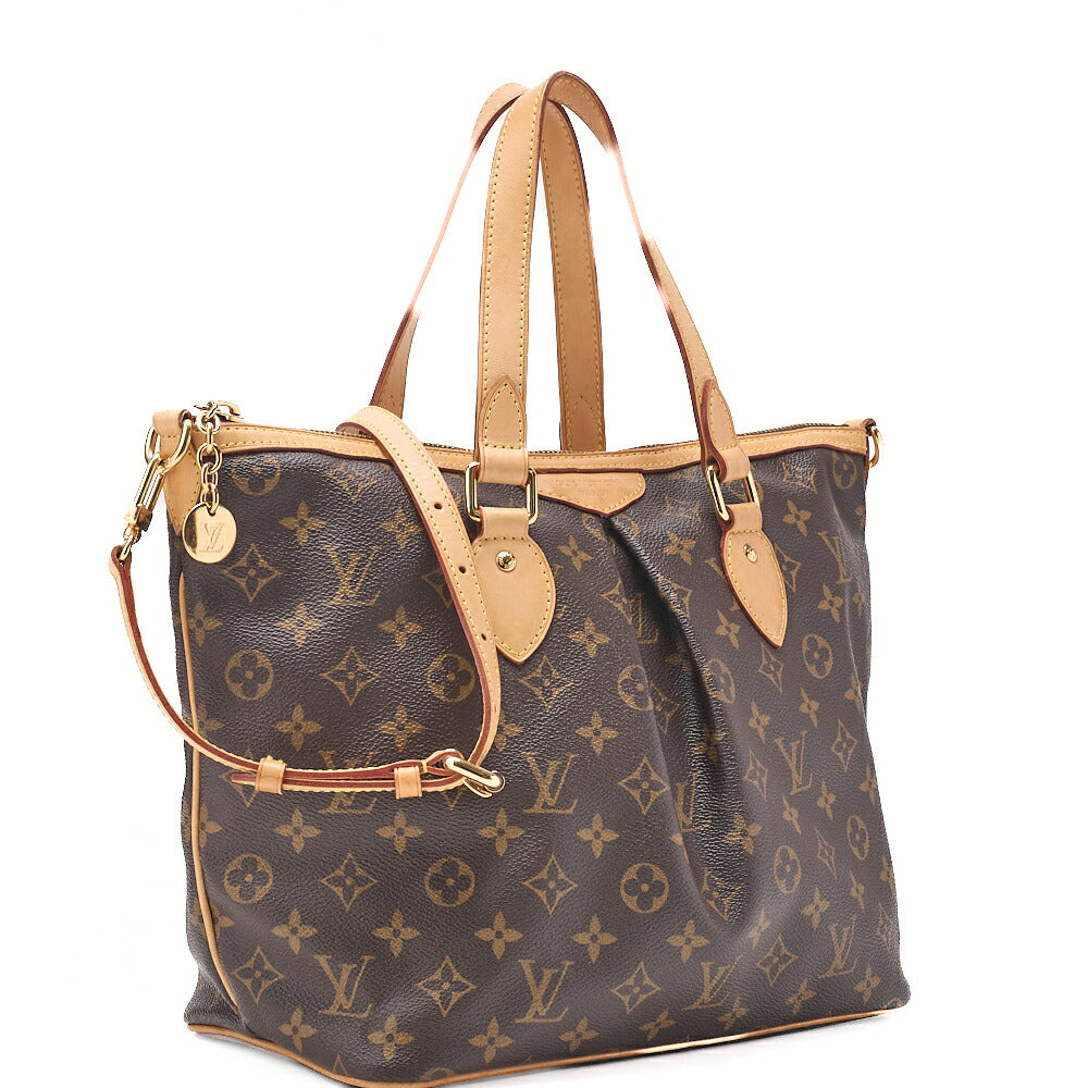 LOUIS VUITTON Louis Vuitton Monogram Palermo PM M40145 2way Shoulder Bag Brown Gold-Tone Hardware, Pre-Owned