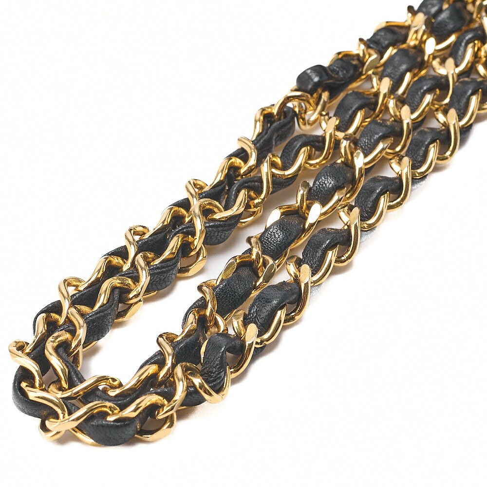 CHANEL  Matlasse  2.55 Lock Chain Shoulder Single Lambskin Black Gold-Tone Hardware, Pre-Owned