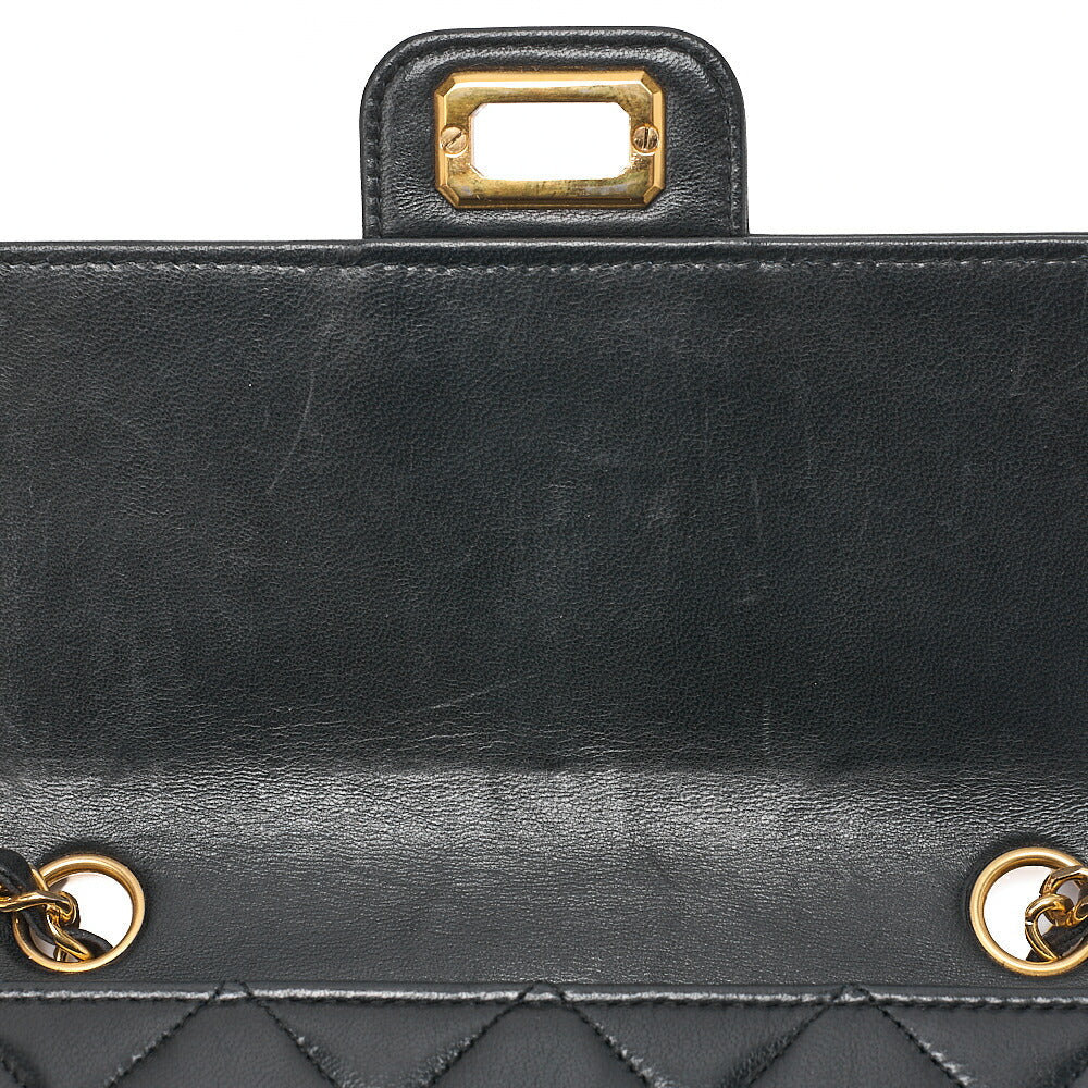 CHANEL  Matlasse  2.55 Lock Chain Shoulder Single Lambskin Black Gold-Tone Hardware, Pre-Owned