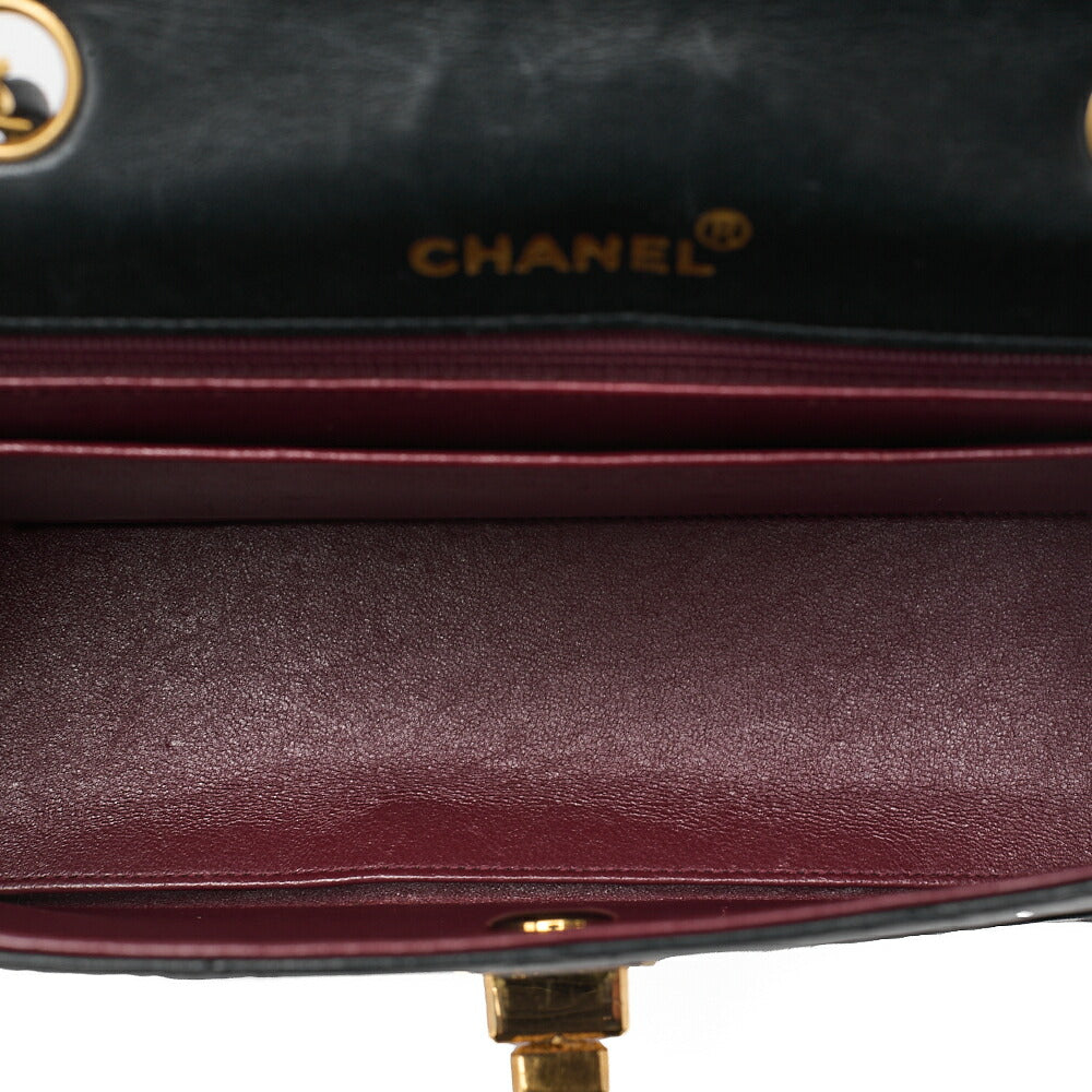 CHANEL  Matlasse  2.55 Lock Chain Shoulder Single Lambskin Black Gold-Tone Hardware, Pre-Owned