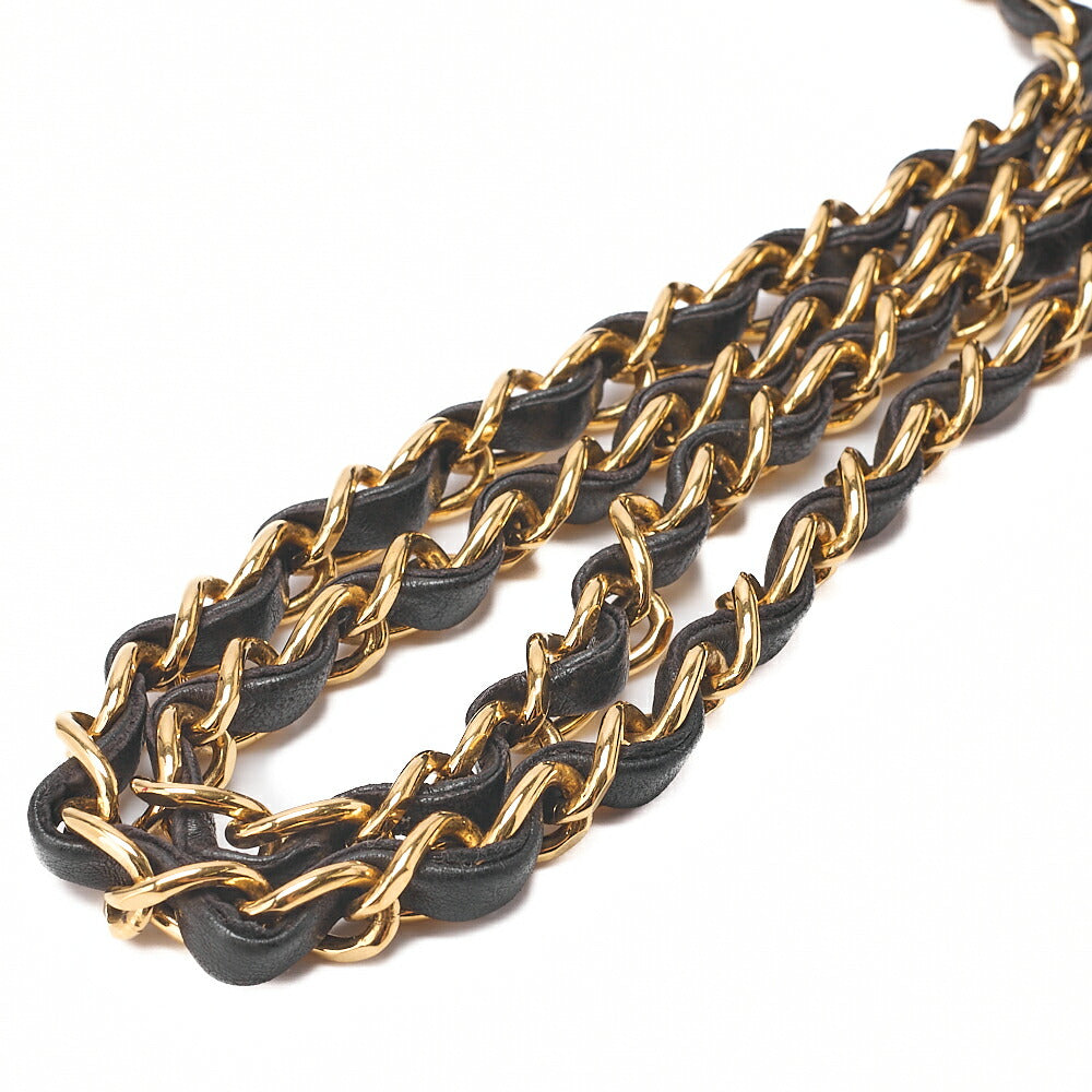 CHANEL Matlasse Full Flap Chain Shoulder Lambskin Black Gold-Tone Hardware, Pre-Owned