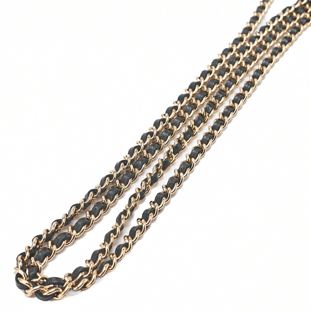 CHANEL Chanel Chocolate Bar Single Flap Chain Shoulder Lambskin Black Gold-Tone Hardware, Pre-Owned