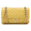 CHANEL Matlasse 25cm Double Flap Chain Shoulder Lambskin Yellow Gold-Tone Hardware, Pre-Owned