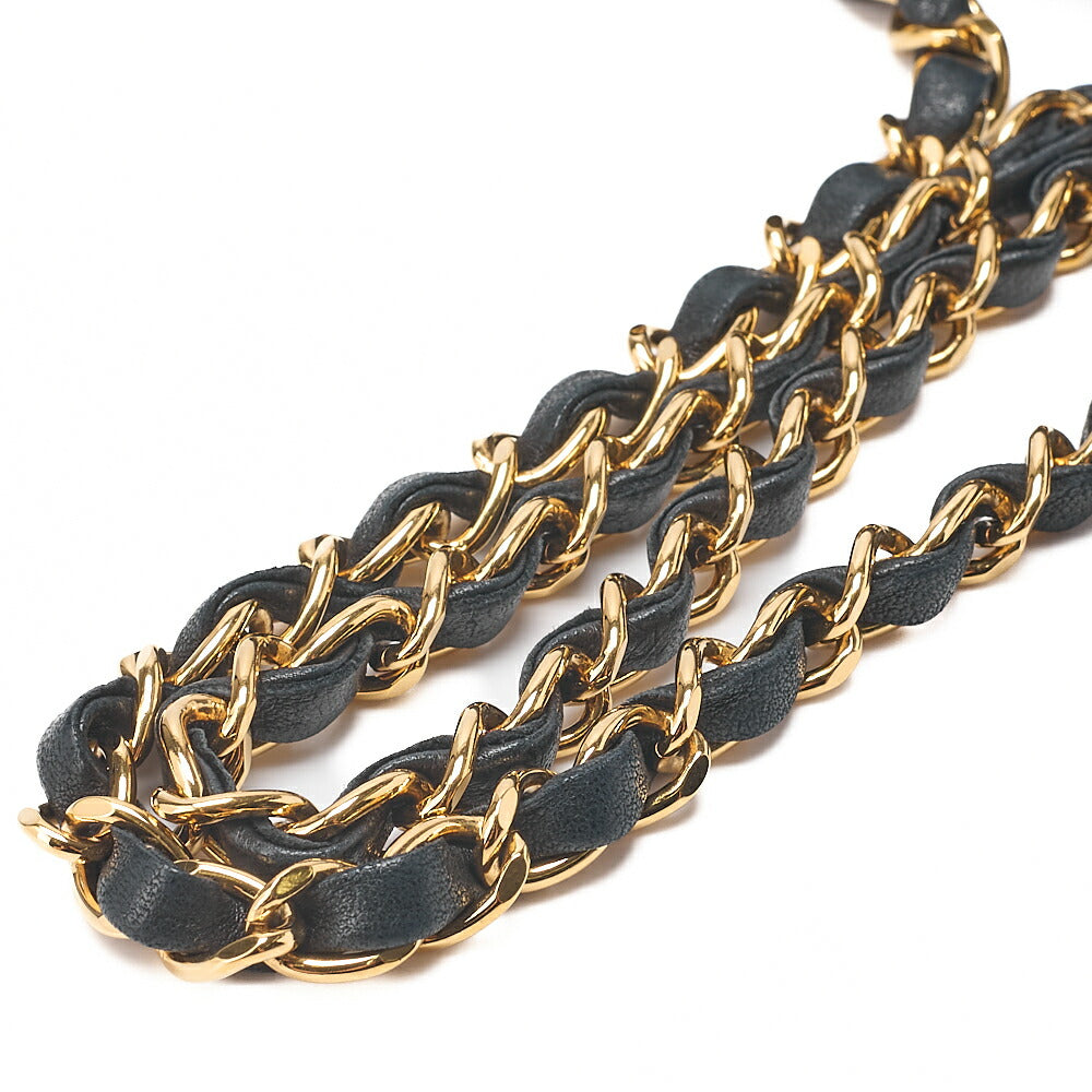 CHANEL Matlasse Push Lock Chain Shoulder Lambskin Black Gold-Tone Hardware, Pre-Owned