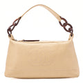 CHANEL Coco Mark Wood Handle Tote Beige Caviar Skin Beige Gold-Tone Hardware, Pre-Owned