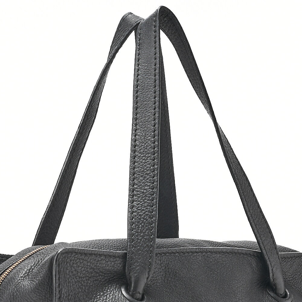 CHANEL Big Coco Mark Square Tote Bag Calfskin Black Gold-Tone Hardware, Pre-Owned