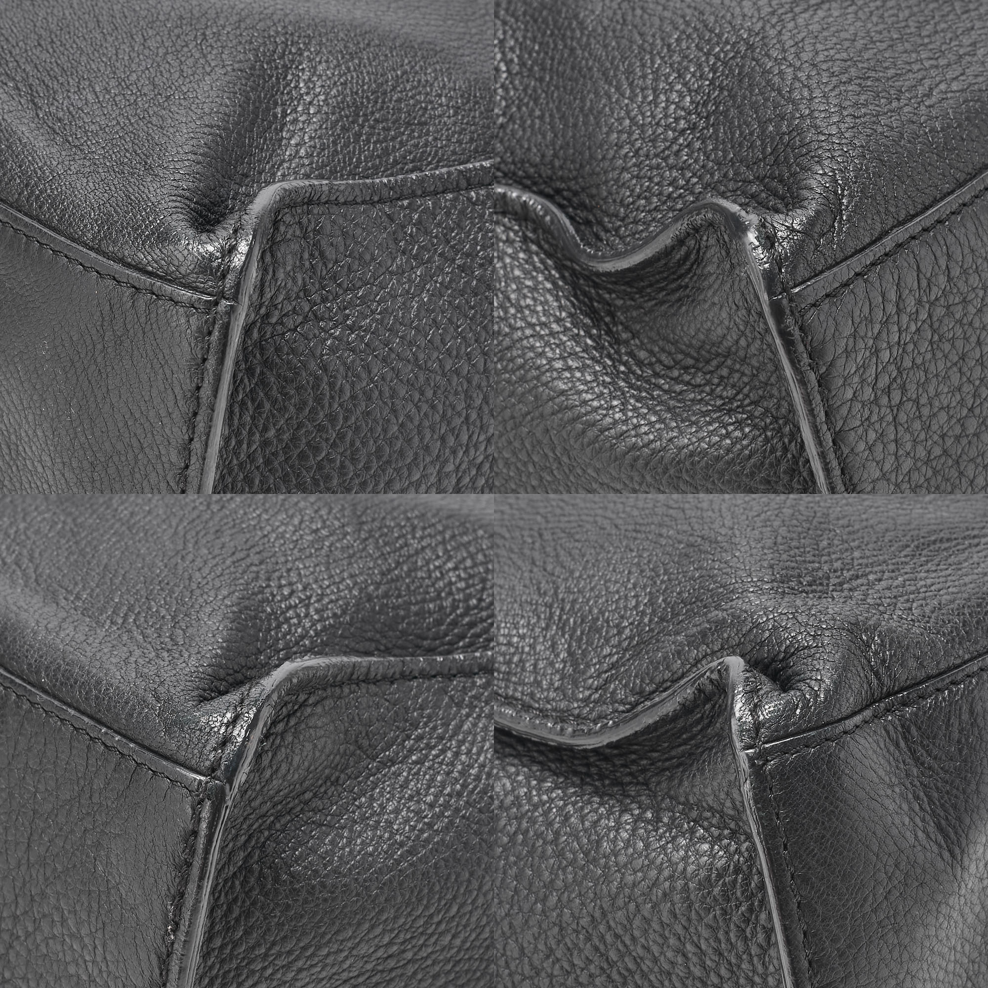 CHANEL Big Coco Mark Square Tote Bag Calfskin Black Gold-Tone Hardware, Pre-Owned