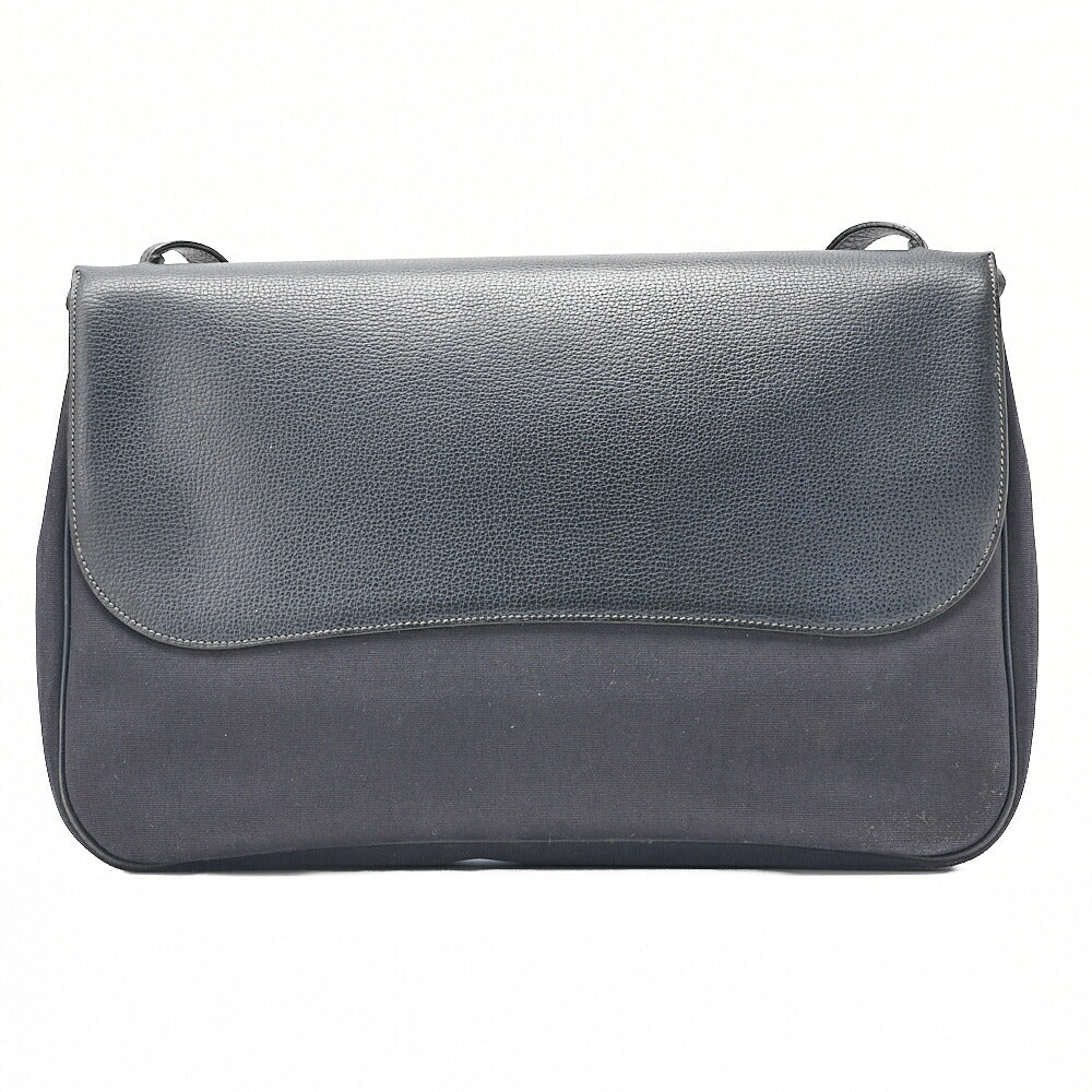 HERMES Sack Colorado GM Liege x Toile Ash Shoulder Bag Blue Indigo Silver-Tone Hardware, Pre-Owned