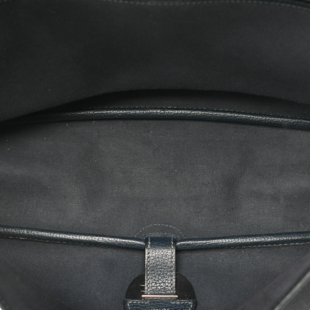 HERMES Sack Colorado GM Liege x Toile Ash Shoulder Bag Blue Indigo Silver-Tone Hardware, Pre-Owned
