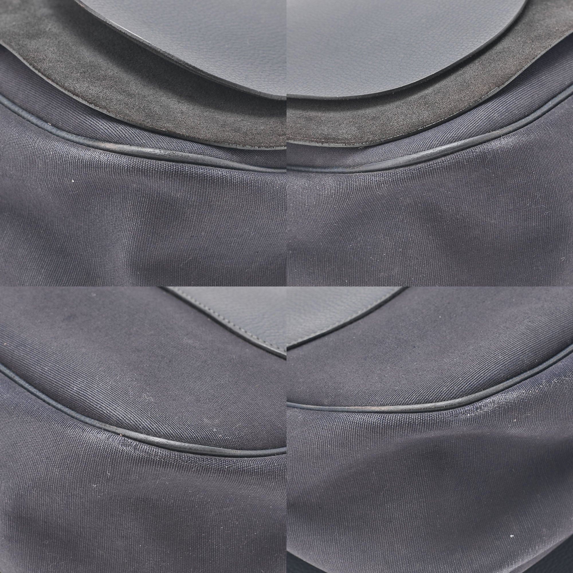 HERMES Sack Colorado GM Liege x Toile Ash Shoulder Bag Blue Indigo Silver-Tone Hardware, Pre-Owned