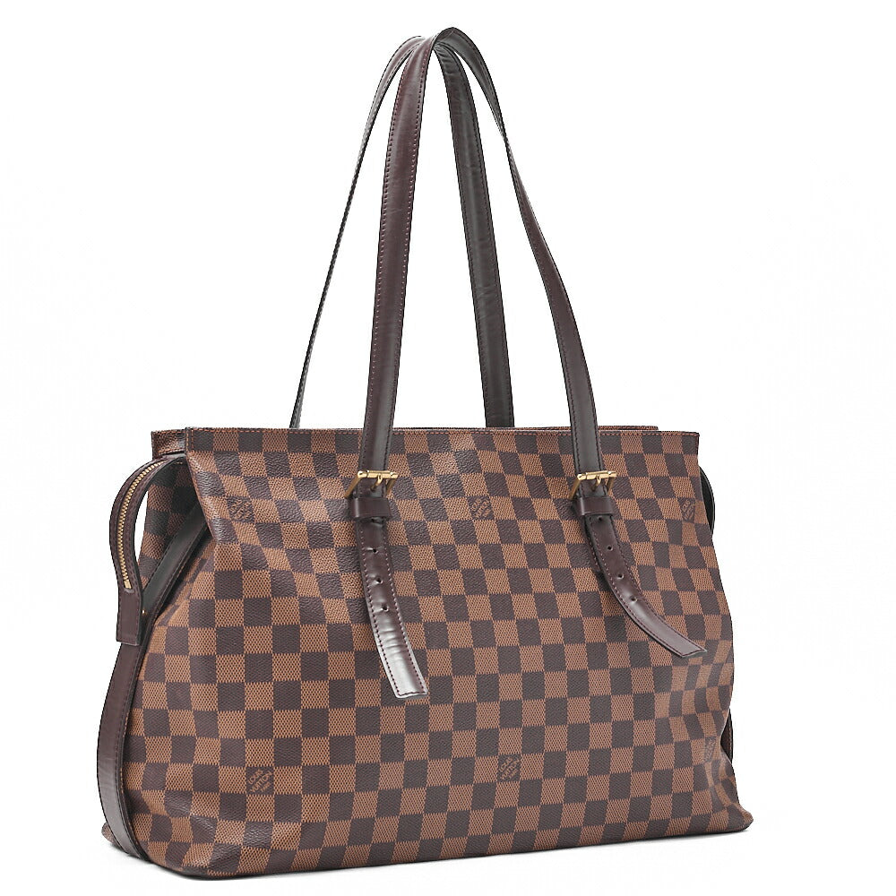 LOUIS VUITTON Louis Vuitton Damier Chelsea Shoulder Bag N51119 Brown Gold-Tone Hardware, Pre-Owned