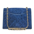 CHANEL Suede Matlasse Upper Coco Mark Chain Shoulder Blue Gold-Tone Hardware, Pre-Owned