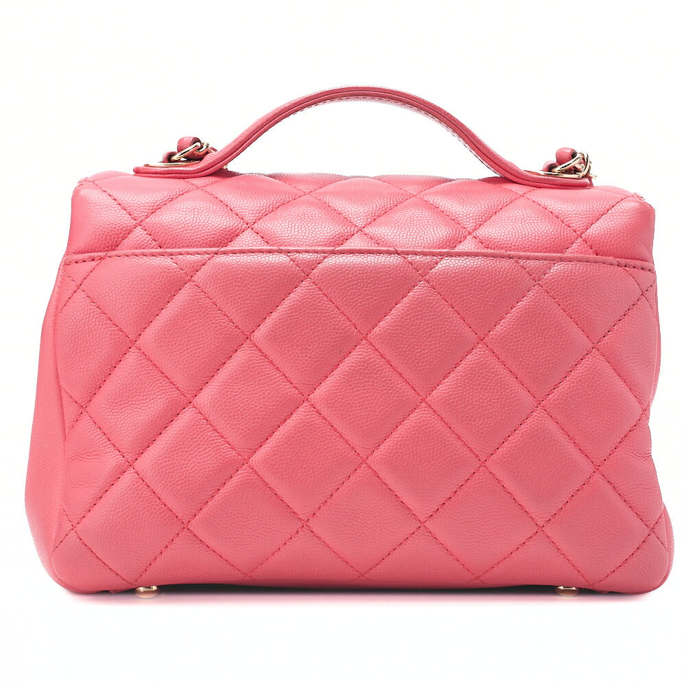 CHANEL Chanel Feinity Turnlock 2way Chain Shoulder Bag Caviar Skin Pink Gold-Tone Hardware, Pre-Owned