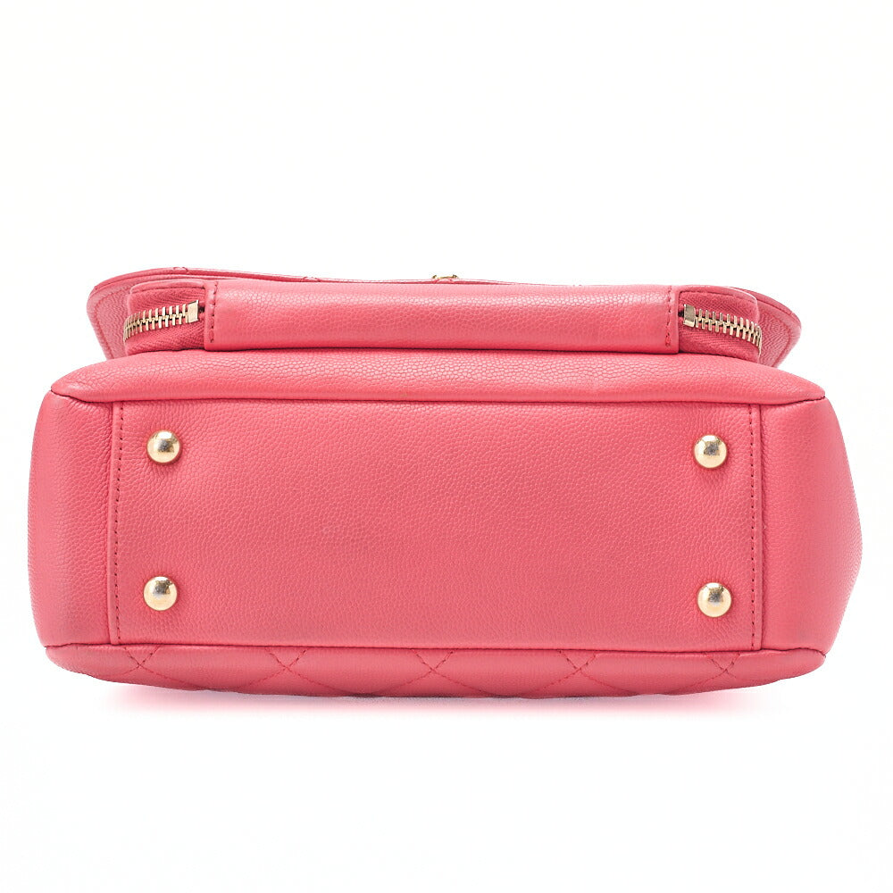 CHANEL Chanel Feinity Turnlock 2way Chain Shoulder Bag Caviar Skin Pink Gold-Tone Hardware, Pre-Owned