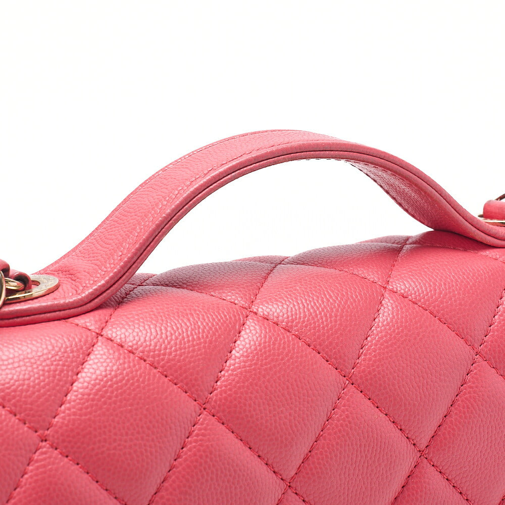 CHANEL Chanel Feinity Turnlock 2way Chain Shoulder Bag Caviar Skin Pink Gold-Tone Hardware, Pre-Owned