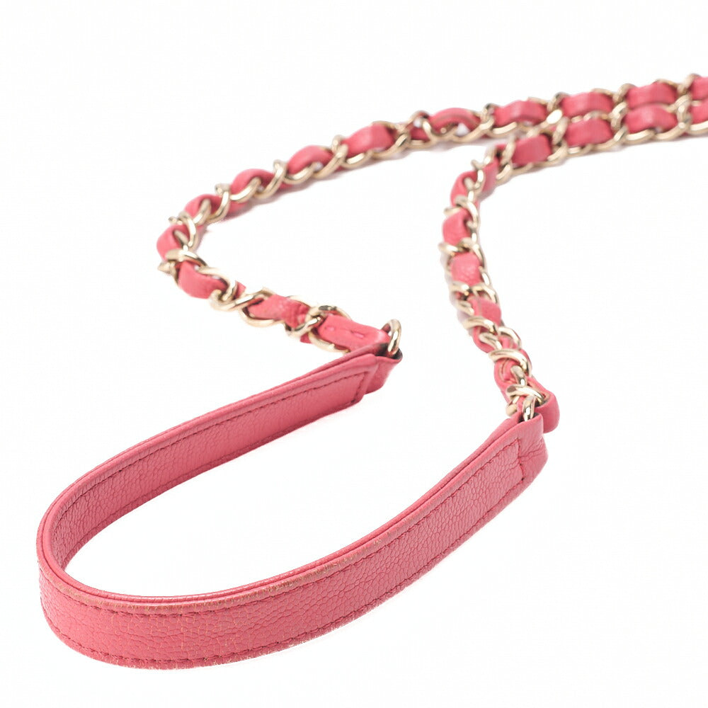CHANEL Chanel Feinity Turnlock 2way Chain Shoulder Bag Caviar Skin Pink Gold-Tone Hardware, Pre-Owned