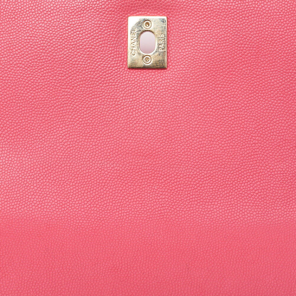CHANEL Chanel Feinity Turnlock 2way Chain Shoulder Bag Caviar Skin Pink Gold-Tone Hardware, Pre-Owned