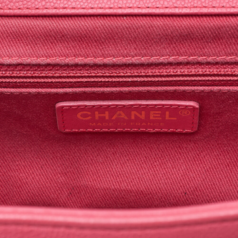 CHANEL Chanel Feinity Turnlock 2way Chain Shoulder Bag Caviar Skin Pink Gold-Tone Hardware, Pre-Owned