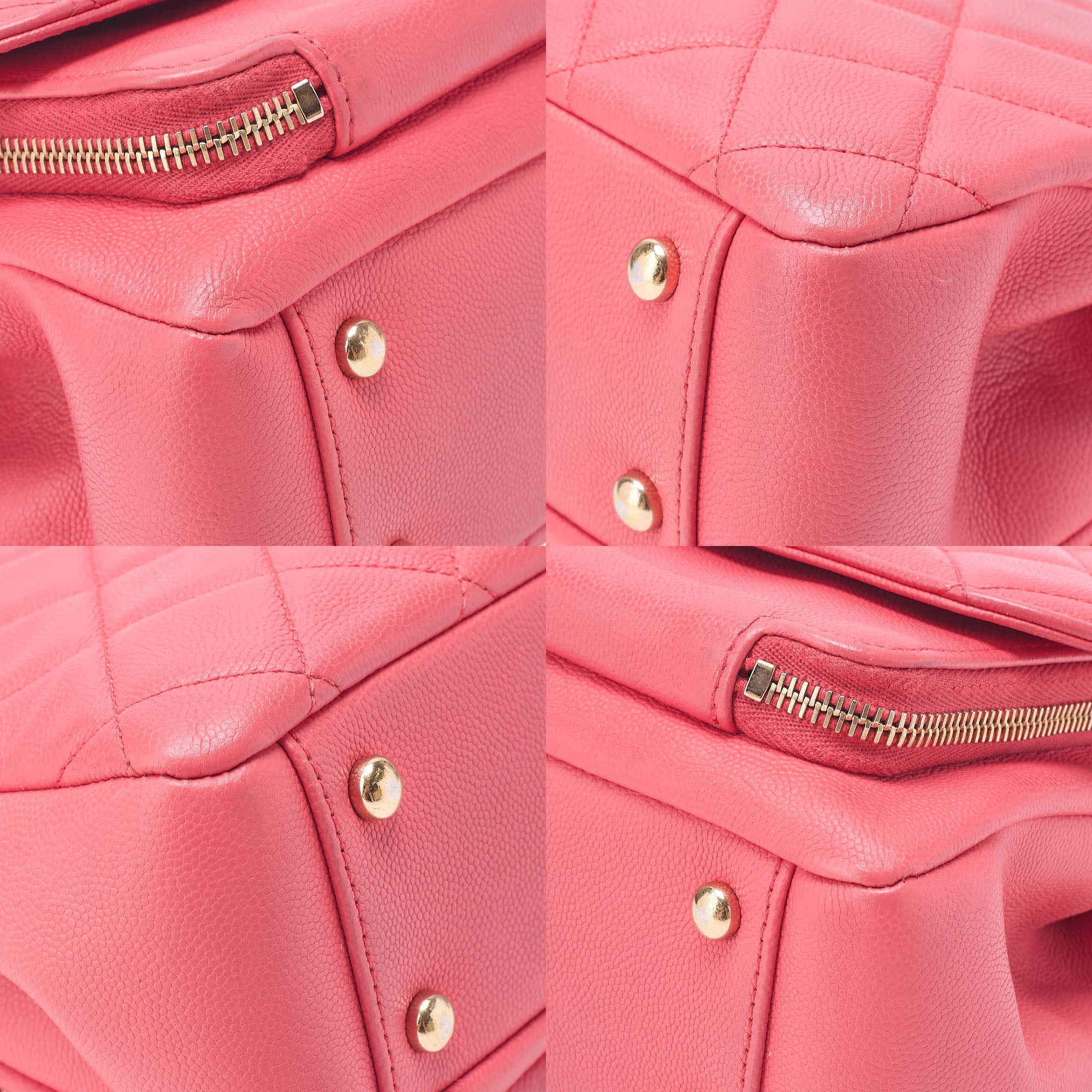 CHANEL Chanel Feinity Turnlock 2way Chain Shoulder Bag Caviar Skin Pink Gold-Tone Hardware, Pre-Owned