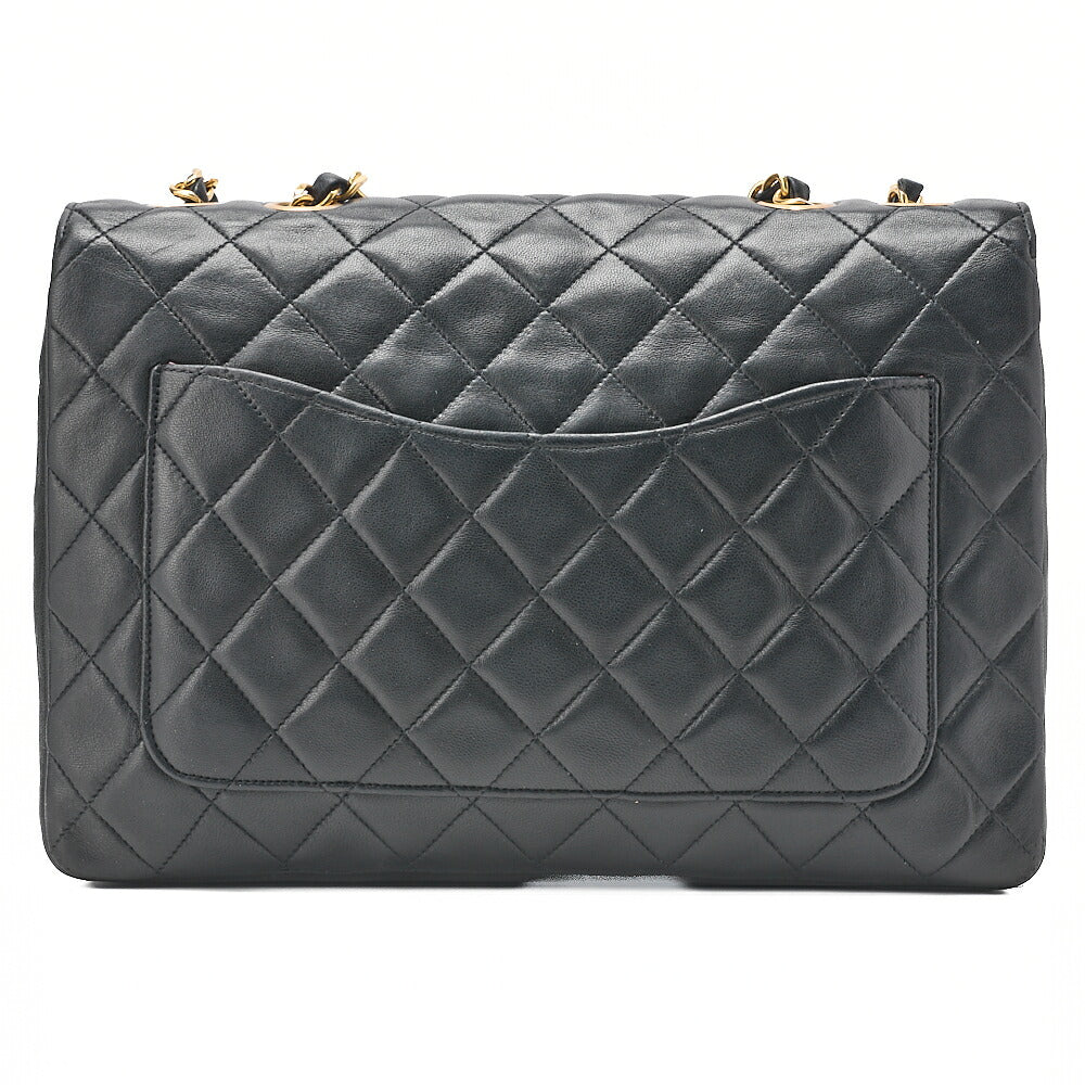 CHANEL Matelasse Design Flap Single Chain Shoulder Lambskin Black Gold-Tone Hardware, Pre-Owned