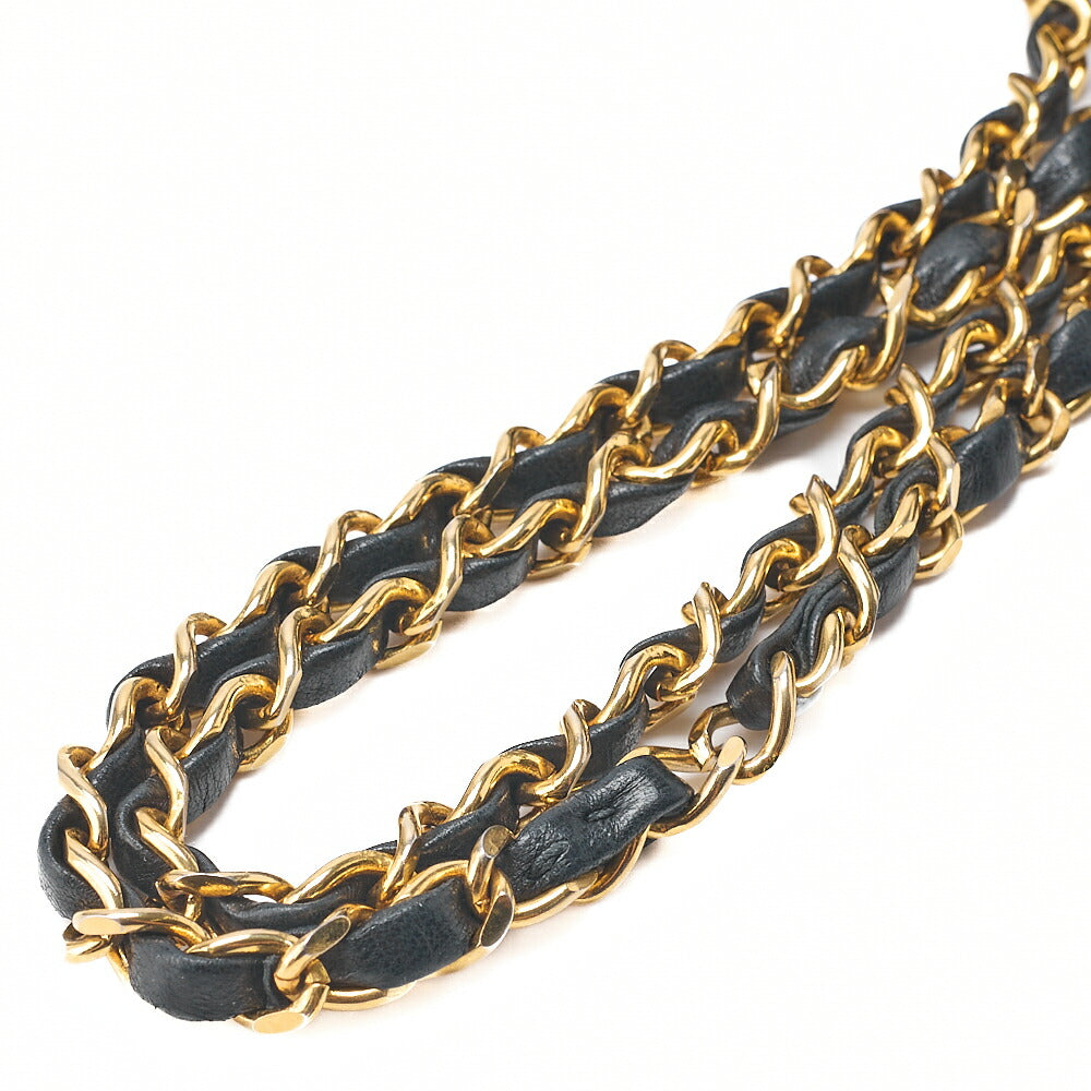 CHANEL Matelasse Design Flap Single Chain Shoulder Lambskin Black Gold-Tone Hardware, Pre-Owned