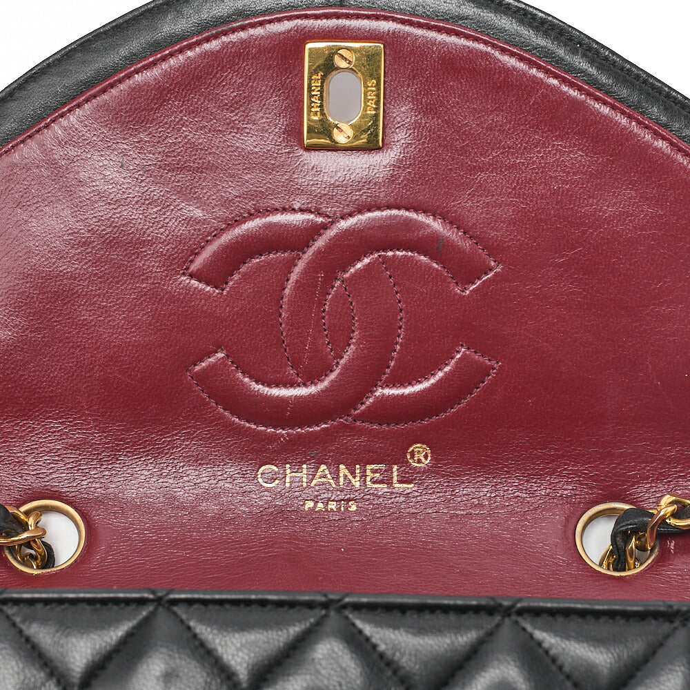 CHANEL Matelasse Design Flap Single Chain Shoulder Lambskin Black Gold-Tone Hardware, Pre-Owned