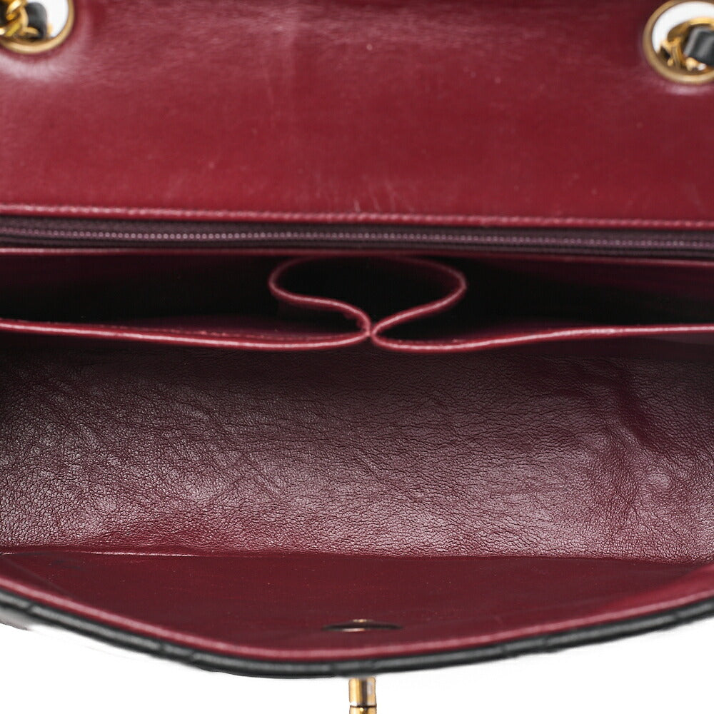 CHANEL Matelasse Design Flap Single Chain Shoulder Lambskin Black Gold-Tone Hardware, Pre-Owned