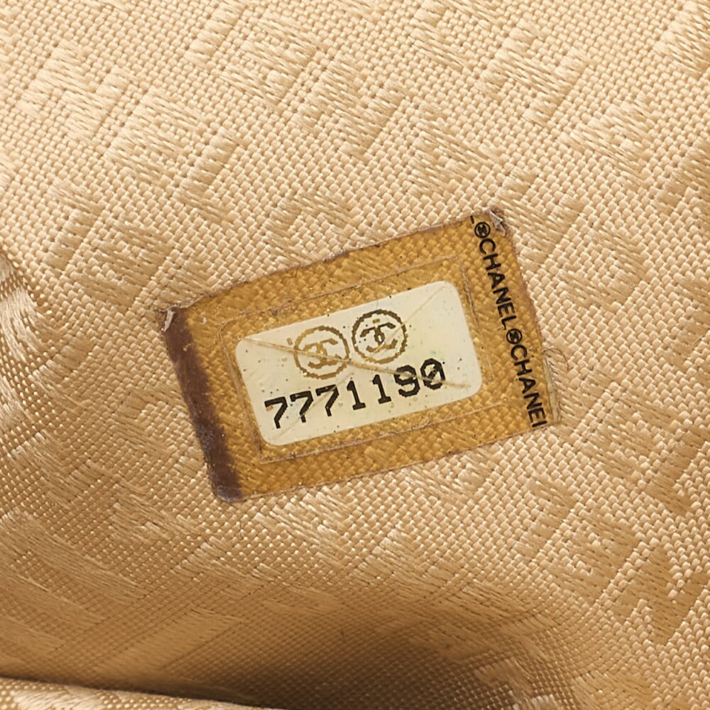 CHANEL Handbag Chocolate Bar Coco Mark Lambskin Beige Silver-Tone Hardware, Pre-Owned